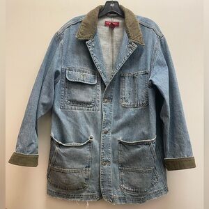 Banana Republic Vintage Denim Barn Jacket with Corduroy Trim Size S